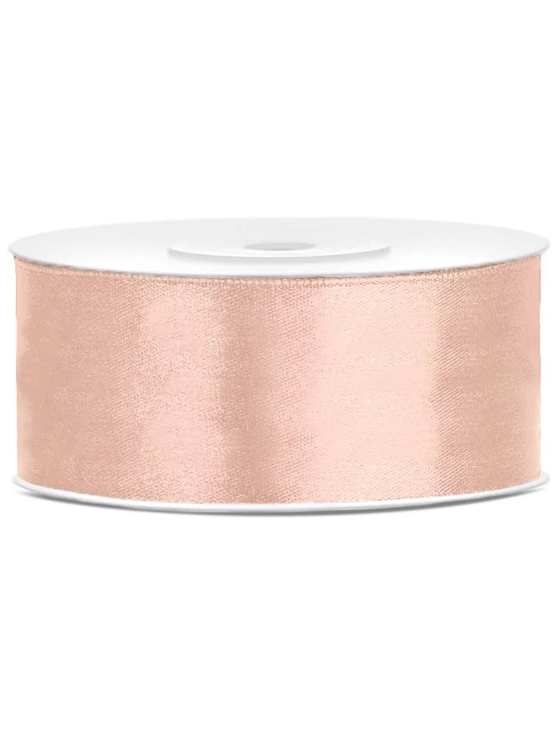Pfirsichfarbenes Satinband 2,5 cm x 25 m für Hochzeiten