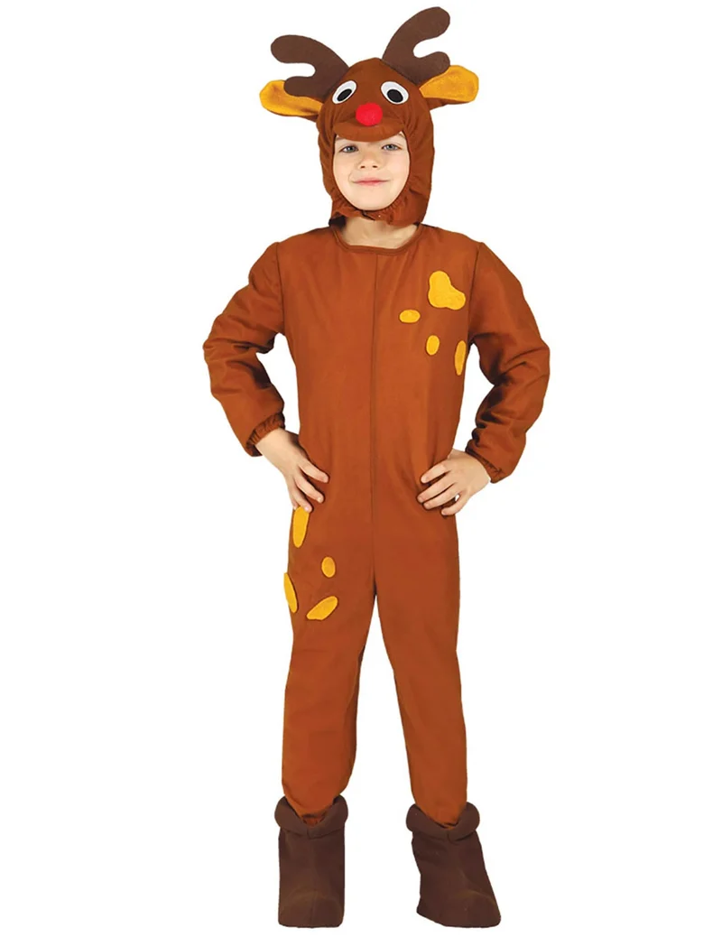 Rentier-Overall für Kinder Weihnachts-Kostüm braun