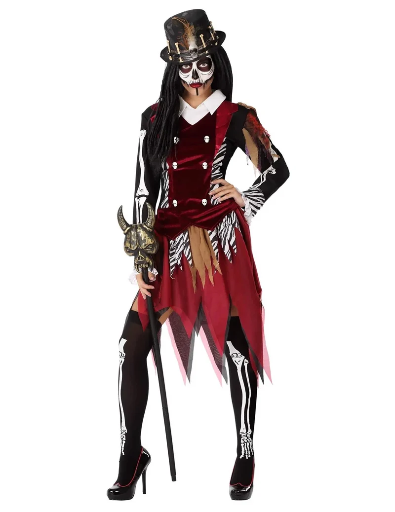 Voodoo-Priesterin Damenkostüm für Halloween bunt