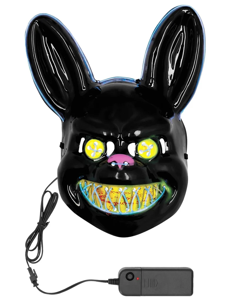 Gruselige LED-Kaninchenmaske für Erwachsene