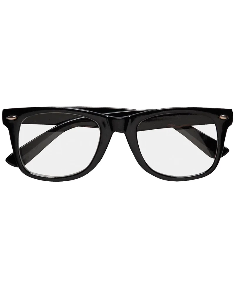 Schwarze Nerd Brille mit Gläsern