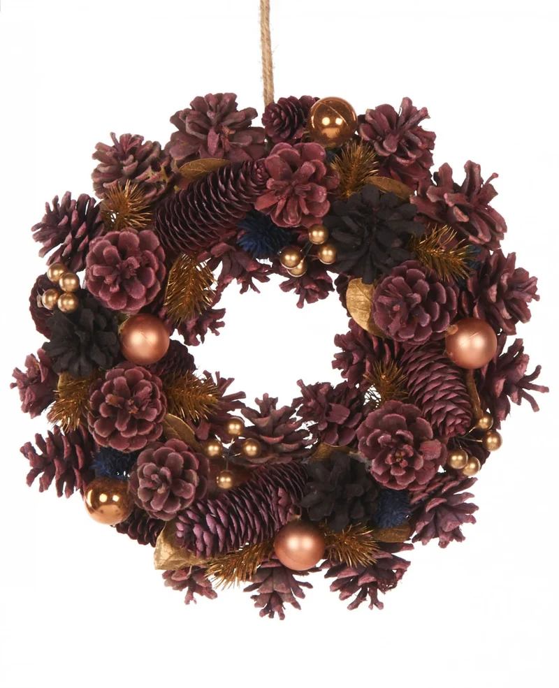 Märchenhafter Weihnachtskranz 30 cm mit goldenen Kugeln