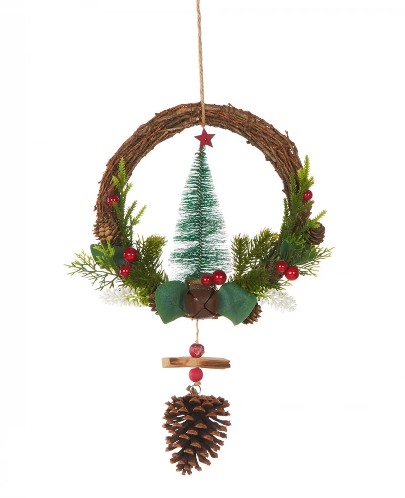 Hängekranz traditioneller Tanne, 39 cm, mit Tannenzapfen