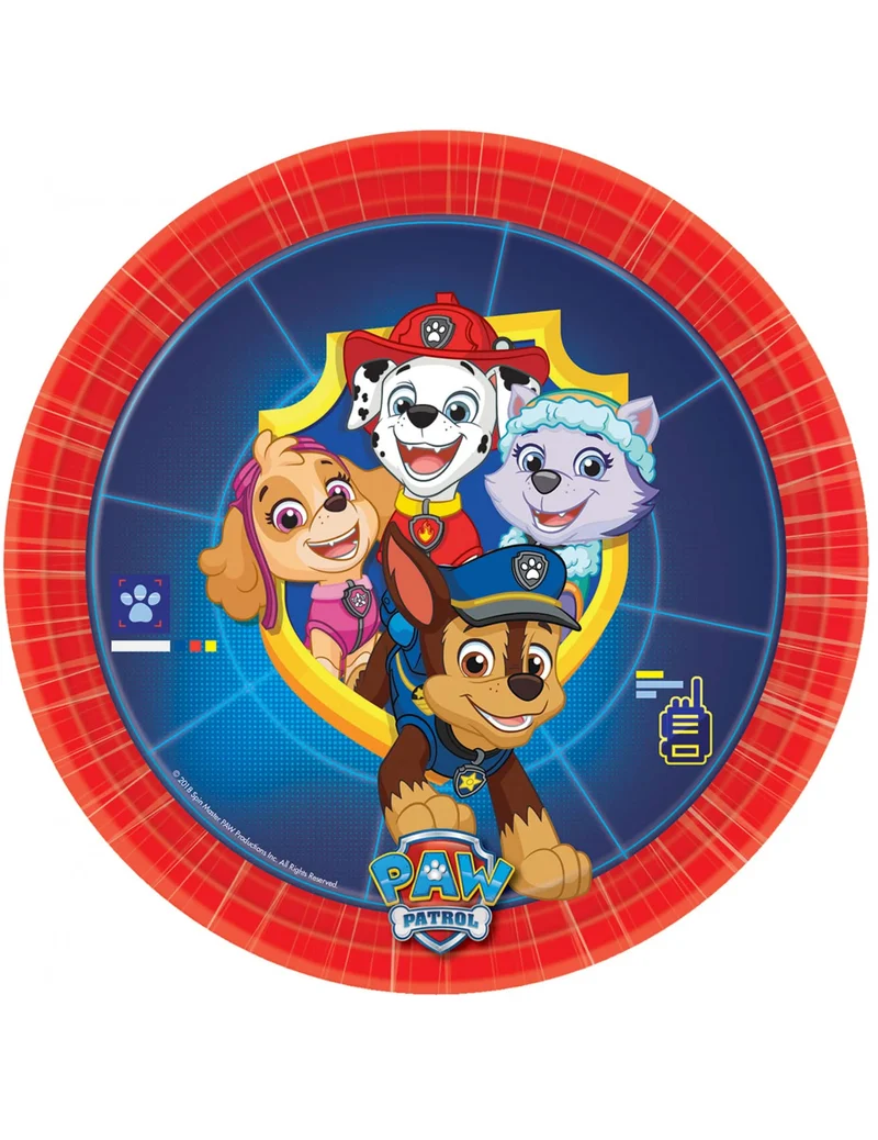 Paw Patrol™-Pappteller Kindergeburtstag 8 Stück bunt 18cm