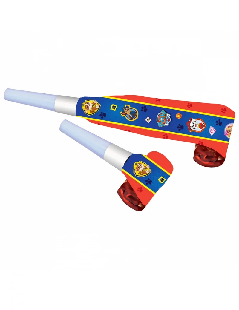 Paw Patrol™-Tröten Partyzubehör Kindergeburtstag 8 Stück bunt