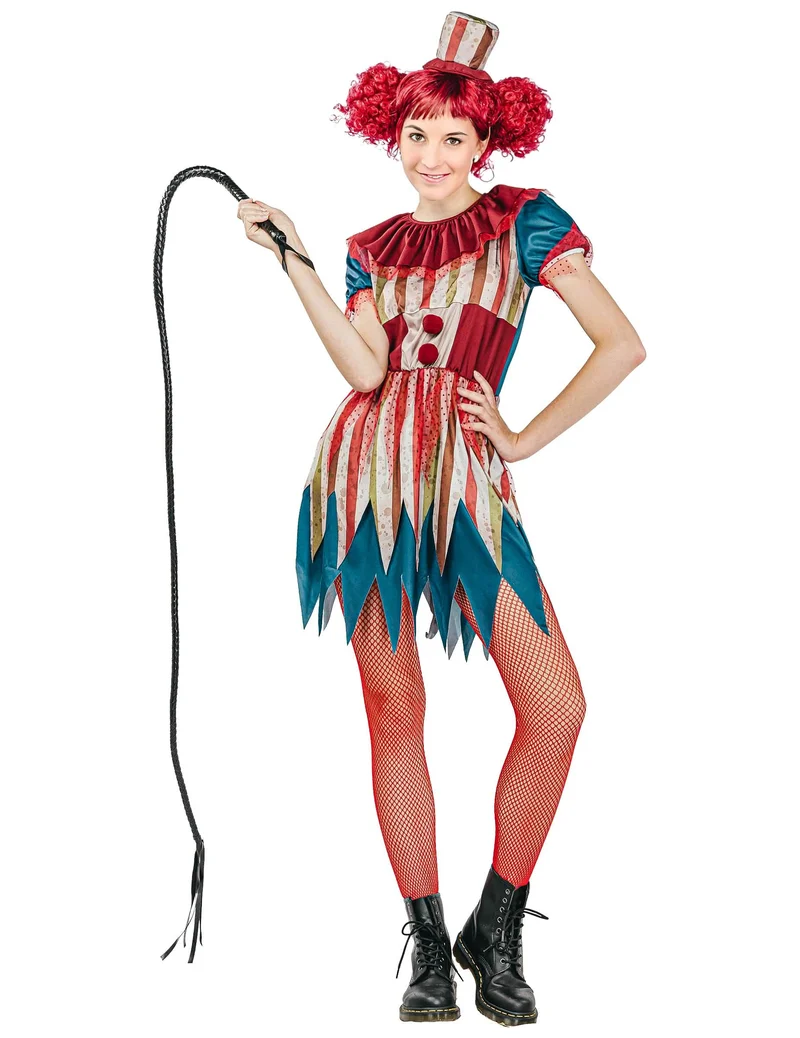 Buntes Clown-Kostüm für Damen Halloween-Clown