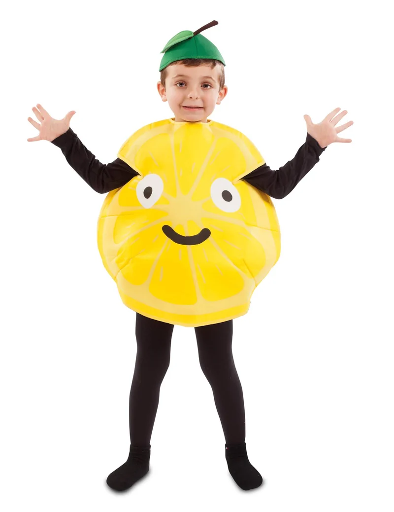 Humorvolles Zitronen-Kostüm für Kinder Faschings-Verkleidung bunt