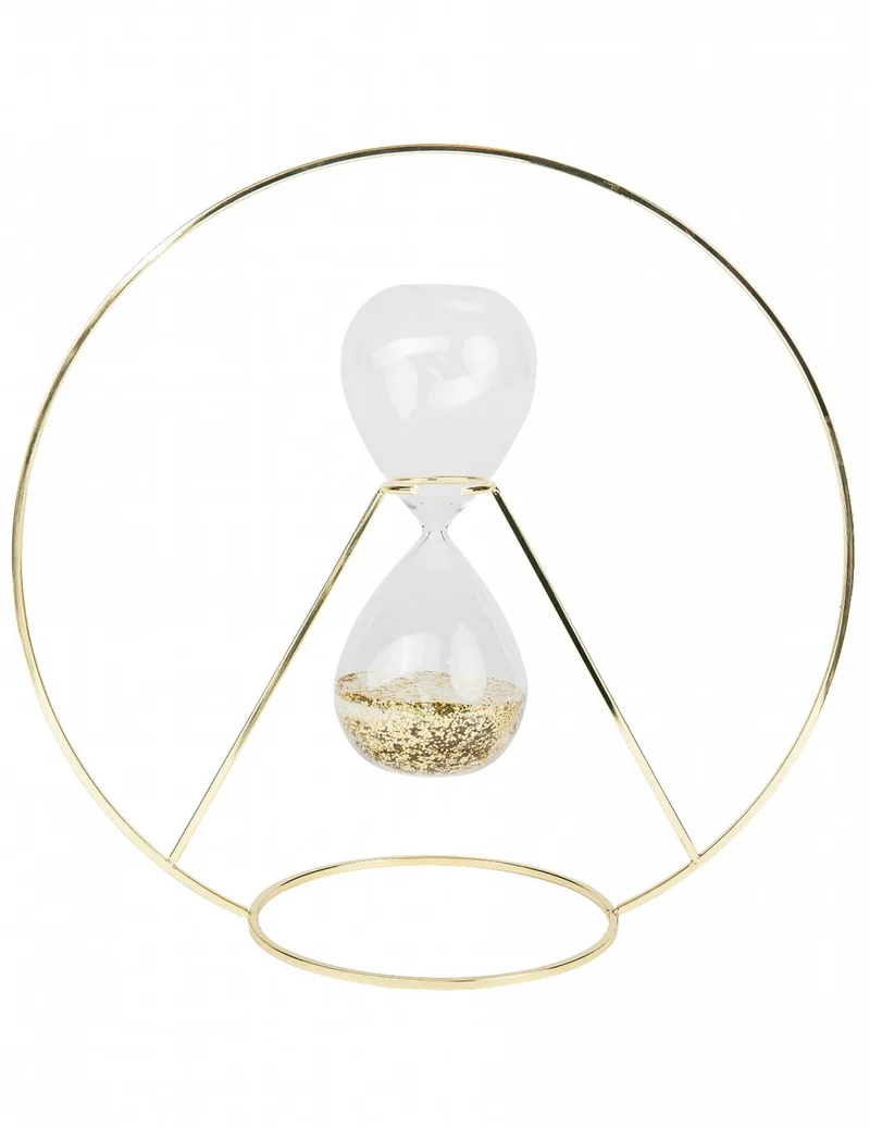 Party-Dekoration Sanduhr Metall Gold 35 cm zum Hinstellen