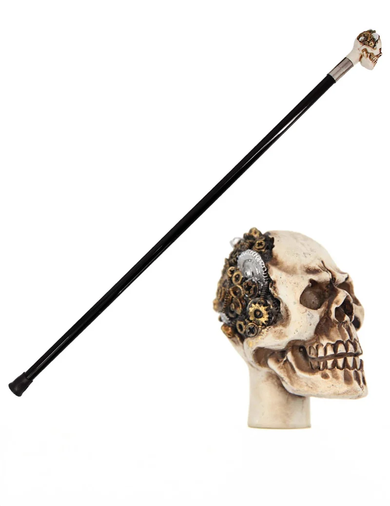Steampunk Totenkopf Metall Gehstock 93cm