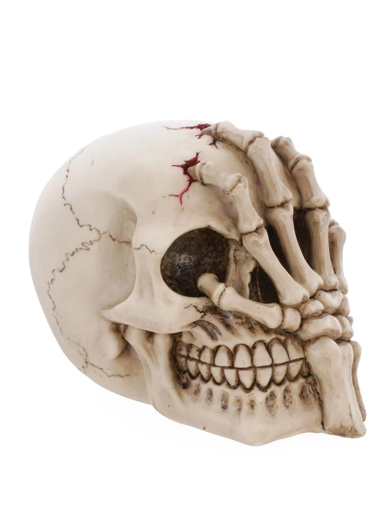 Totenkopf mit Harzhand 16cm