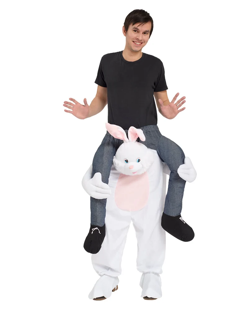 Weißer Hase Huckepack Kostüm