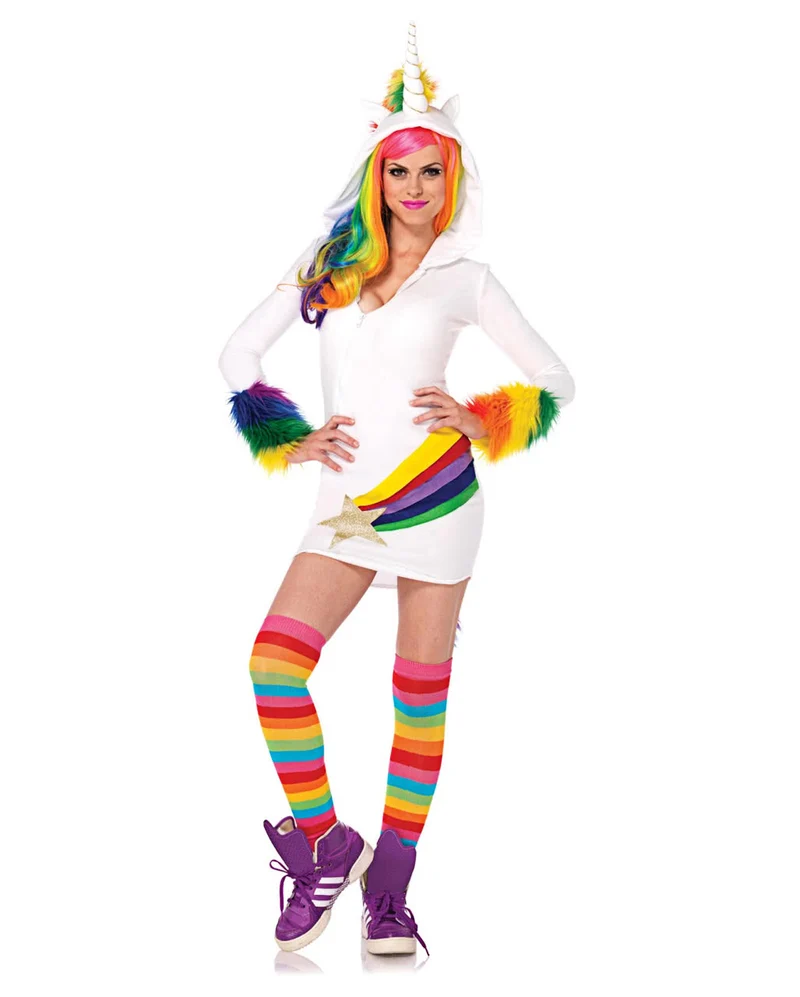 Kostüm-Kleid Einhorn mit Kapuze