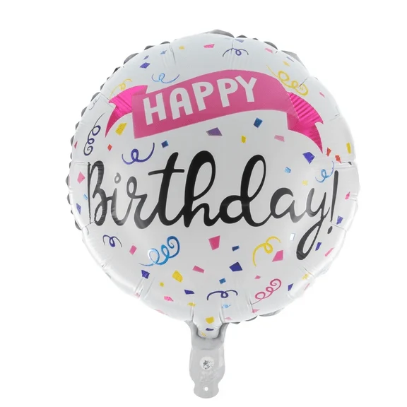 „Happy Birthday“-Heliumballon mit Konfetti, leer, 45 cm