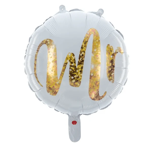 Weißer Heliumballon „Mr. Leeg“, 45 cm