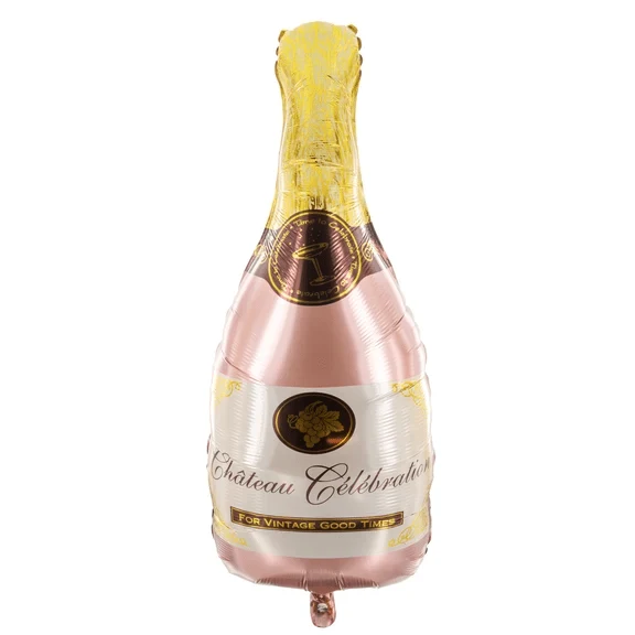 Champagnerflasche-Heliumballon, rosa, leer, 49 cm