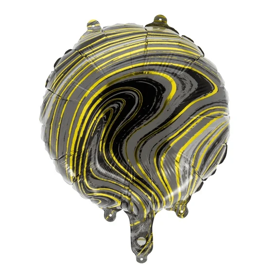 Schwarzer Heliumballon mit goldenen Streifen, leer, 45 cm