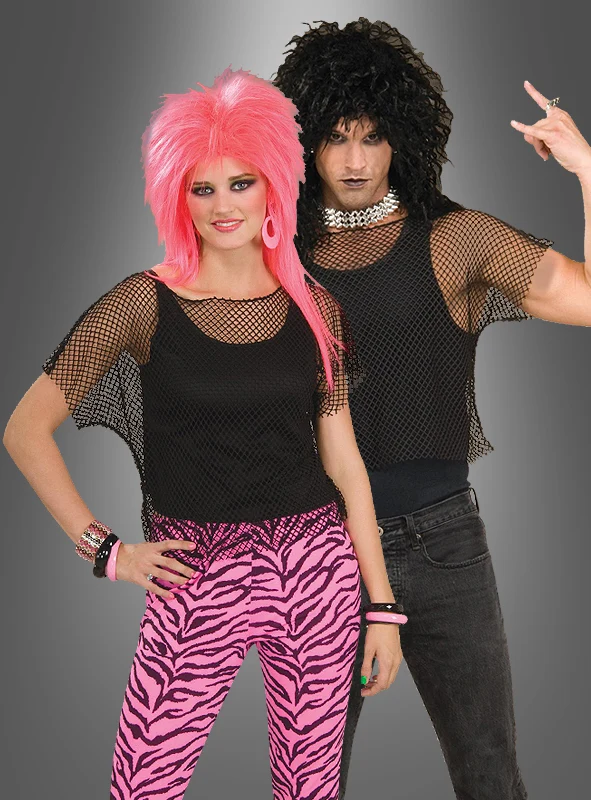 Netzshirt 80er schwarz für Rocker