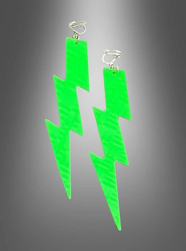 80er Clip Ohrringe Neon Blitz oder Sterne
