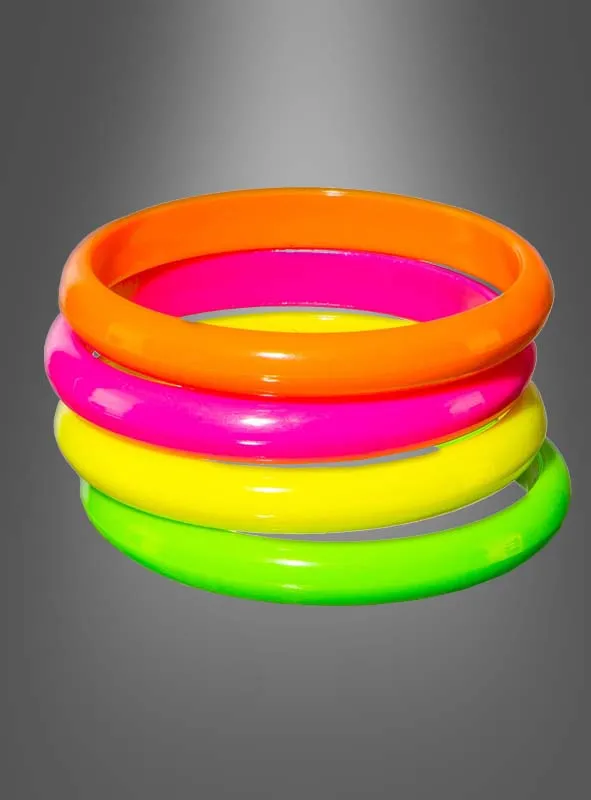 Armreifen 80er Neon 4er Set