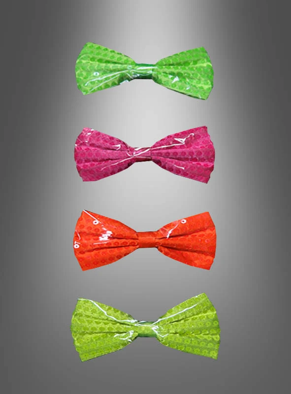 Neon Fliege mit Pailletten