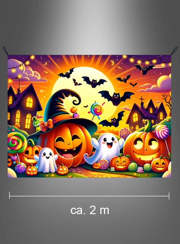 Halloween Kürbis Hintergrund 150x200cm für Kinder waschbar