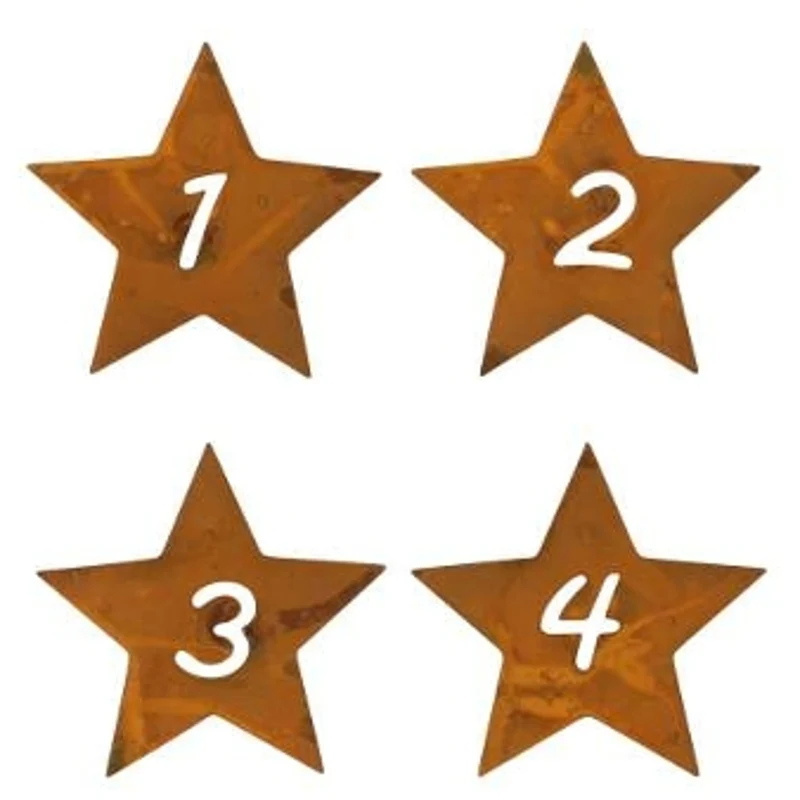 4er Set Kerzenstecker 1-4 Rost