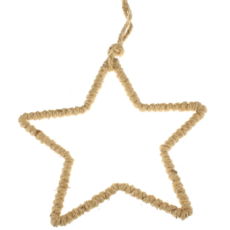 Dekostern zum Hängen mit Jute umwickelt