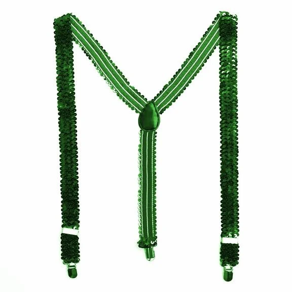 Grüne Hosenträger mit Pailletten