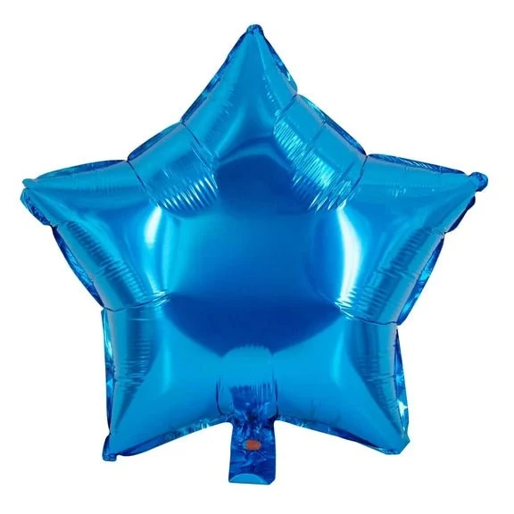 Stern-Heliumballon, blau, leer, 45 cm