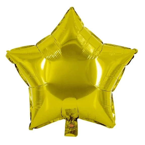 Stern-Heliumballon, gold, einfarbig, leer, 45 cm
