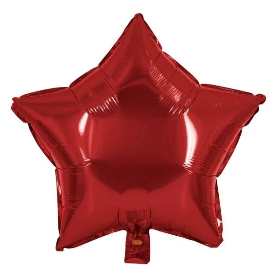 Stern-Heliumballon, rot, leer, 45 cm