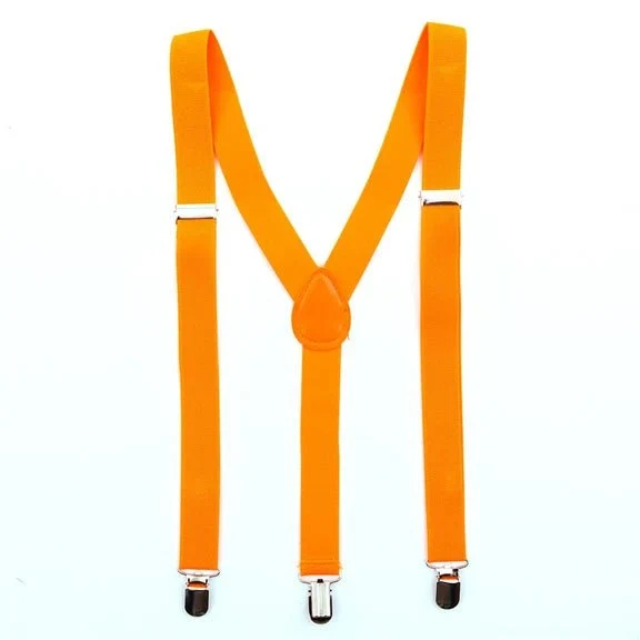 Einfarbige orangefarbene Latzhosen