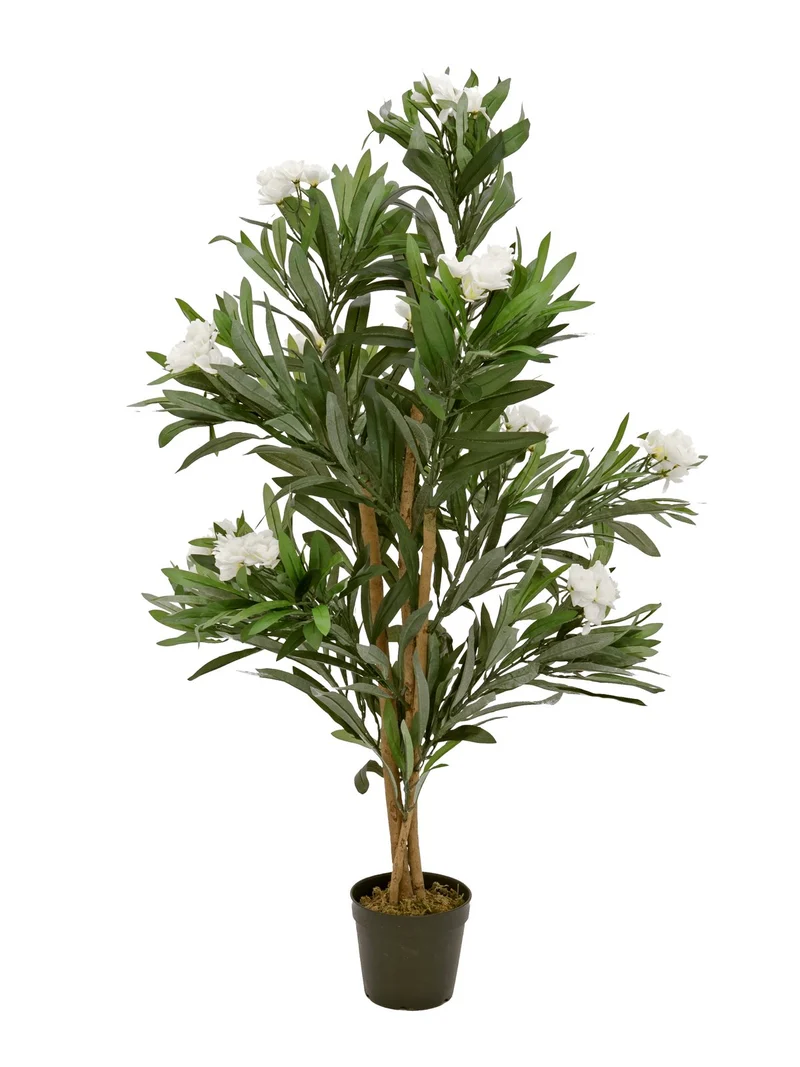 Künstlicher Oleanderbaum, rosa oder weiße Blüten, mit Seidenblättern. 120 - 150 cm. Pflegefrei.