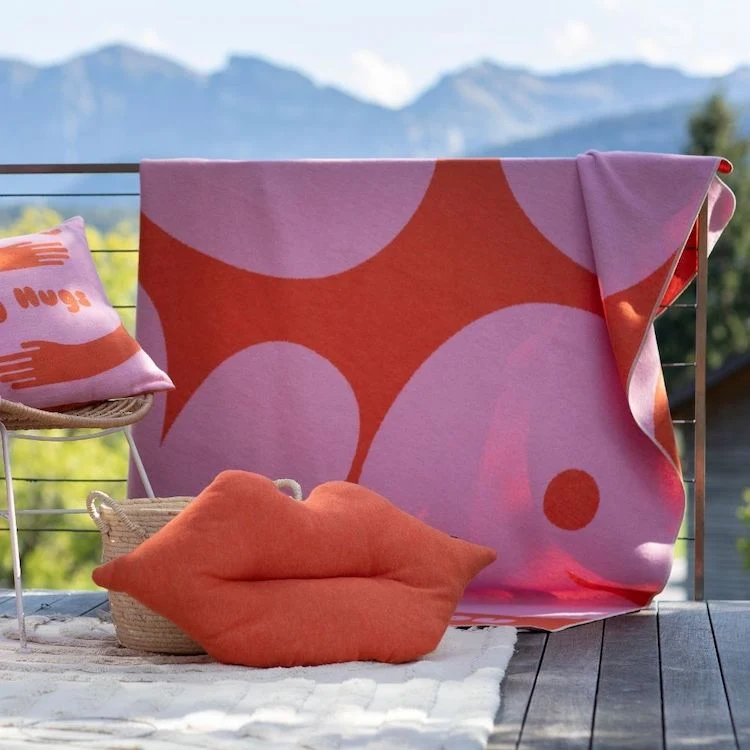 SILVRETTA Flanelldecke Love dunkelorange