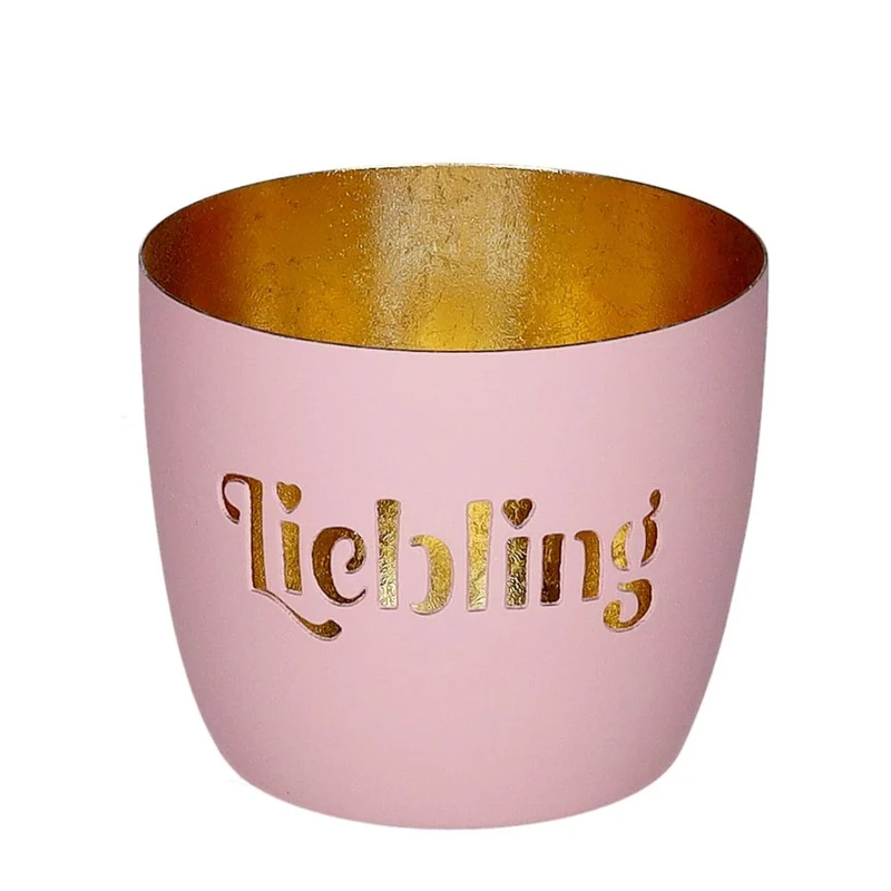 Windlicht Madras Liebling rosa-goldfarben mittel