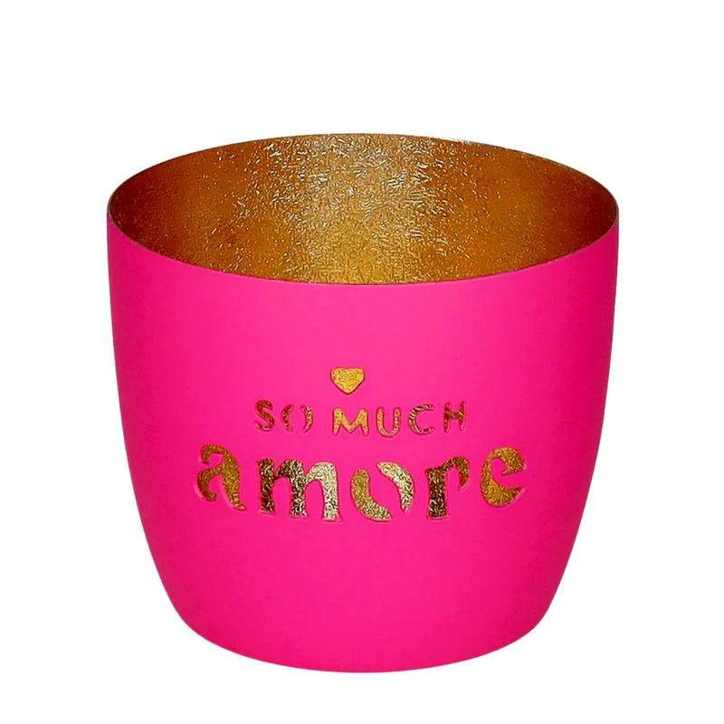 Windlicht Madras So much amore pink-goldfarben mittel