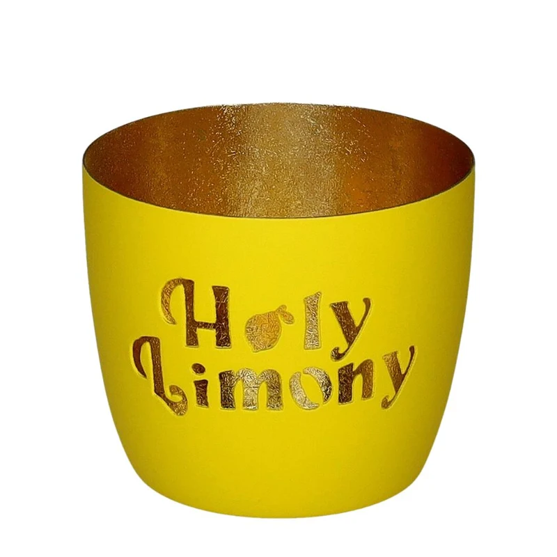 Windlicht Madras Holy Limony gelb-goldfarben mittel