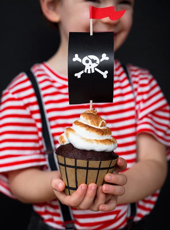 Cupcake Deko Pirat 6er Set Piratenschiff