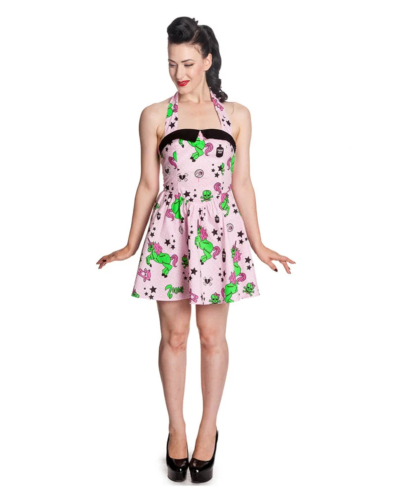 Hell Bunny Neckholder Kleid Unicorn
