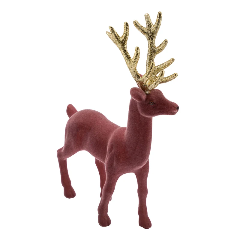 Hirsch Samt Weinrot Gold