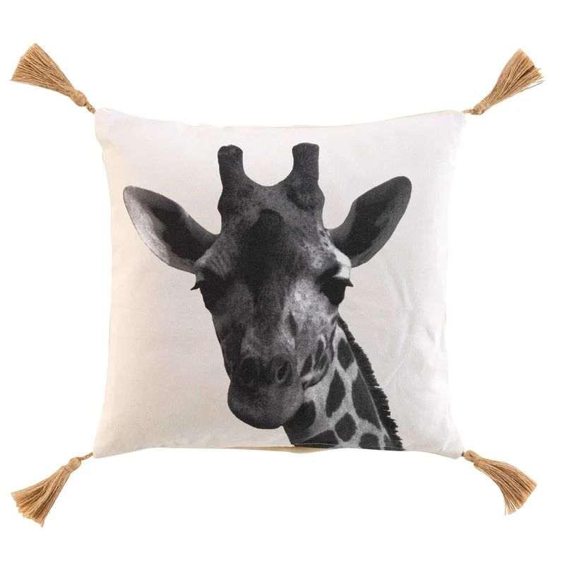 Kissen Giraffe Weiß Grau 40 x 40 cm