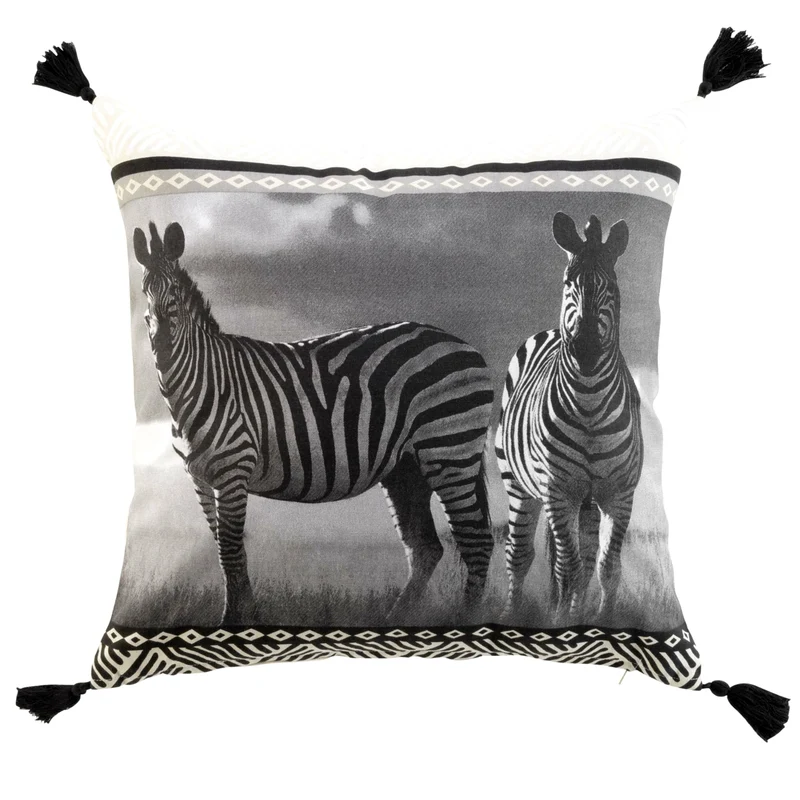 Kissen Zebra schwarz weiß 50 x 50 cm