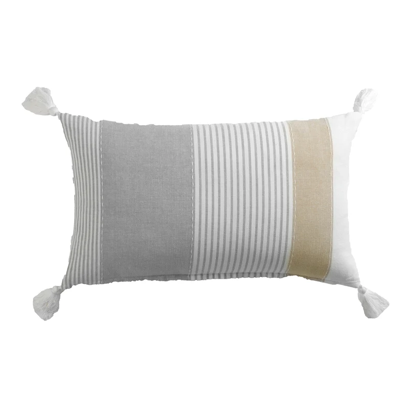 Kissen beige grau 30 x 50 cm