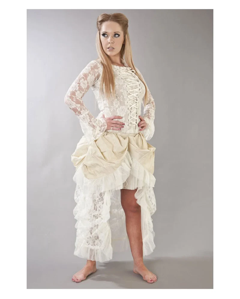 Spitzenrock Elvira beige
