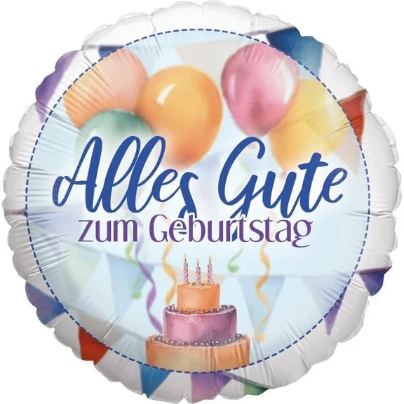 Kuchen-Heliumballon „Zum Geburtstag“ (leer), 45 cm