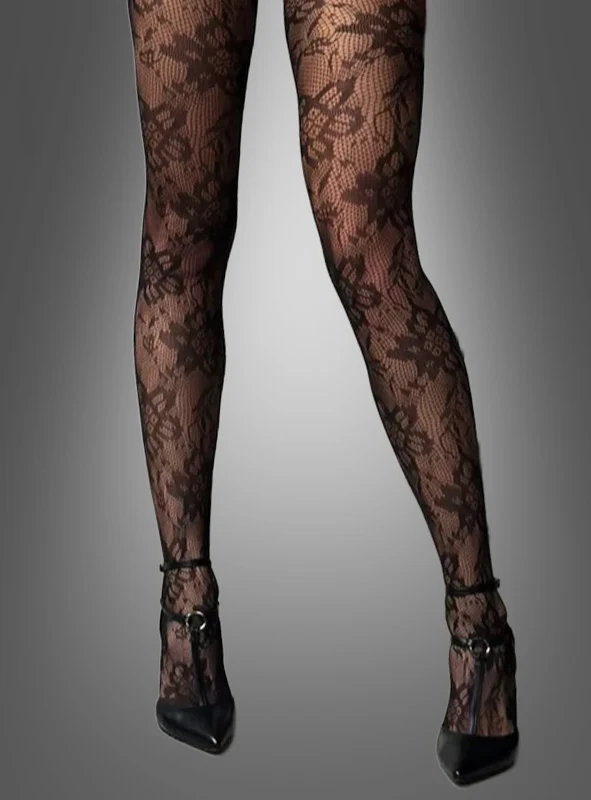 Stilvolle Strumpfhose mit Blumen Muster