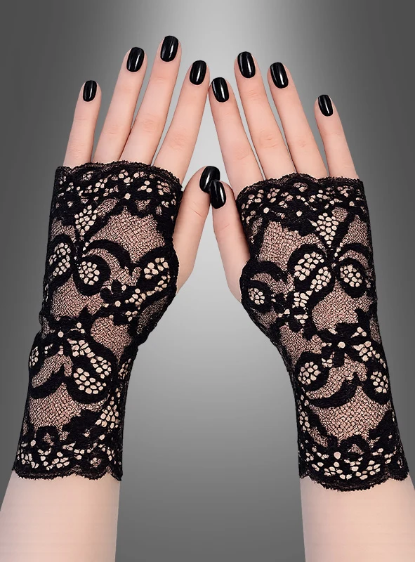 Fingerlose Handschuhe mit Spitze