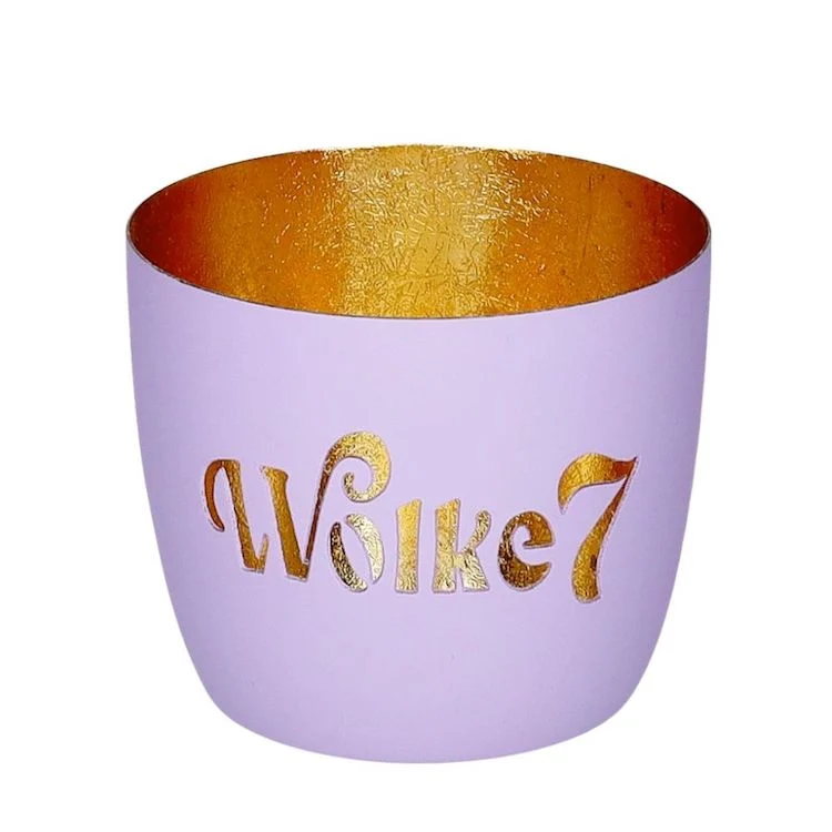 Windlicht Madras Wolke 7 lila-goldfarben mittel