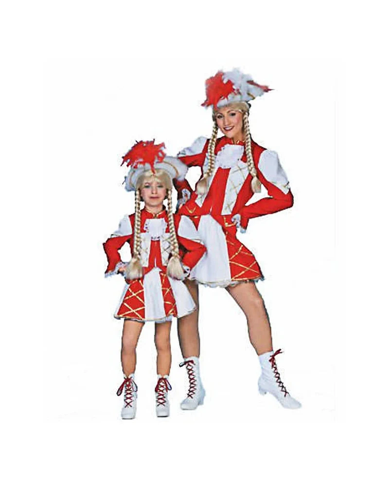 Tanzmariechen Kinderkostüm rot/weiß