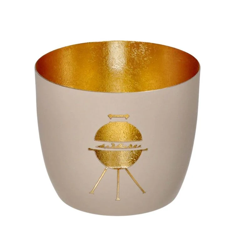 Windlicht Madras Grill sandstone-goldfarben mittel